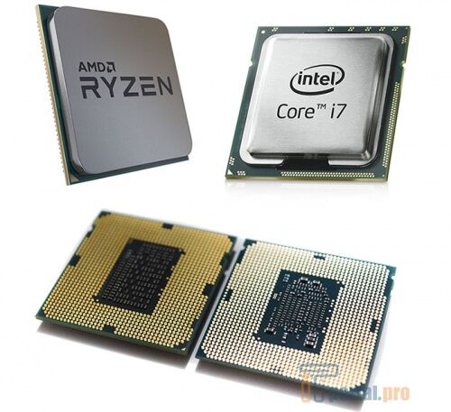 Процессоры Intel Core-i7 и AMD Rayzen 7